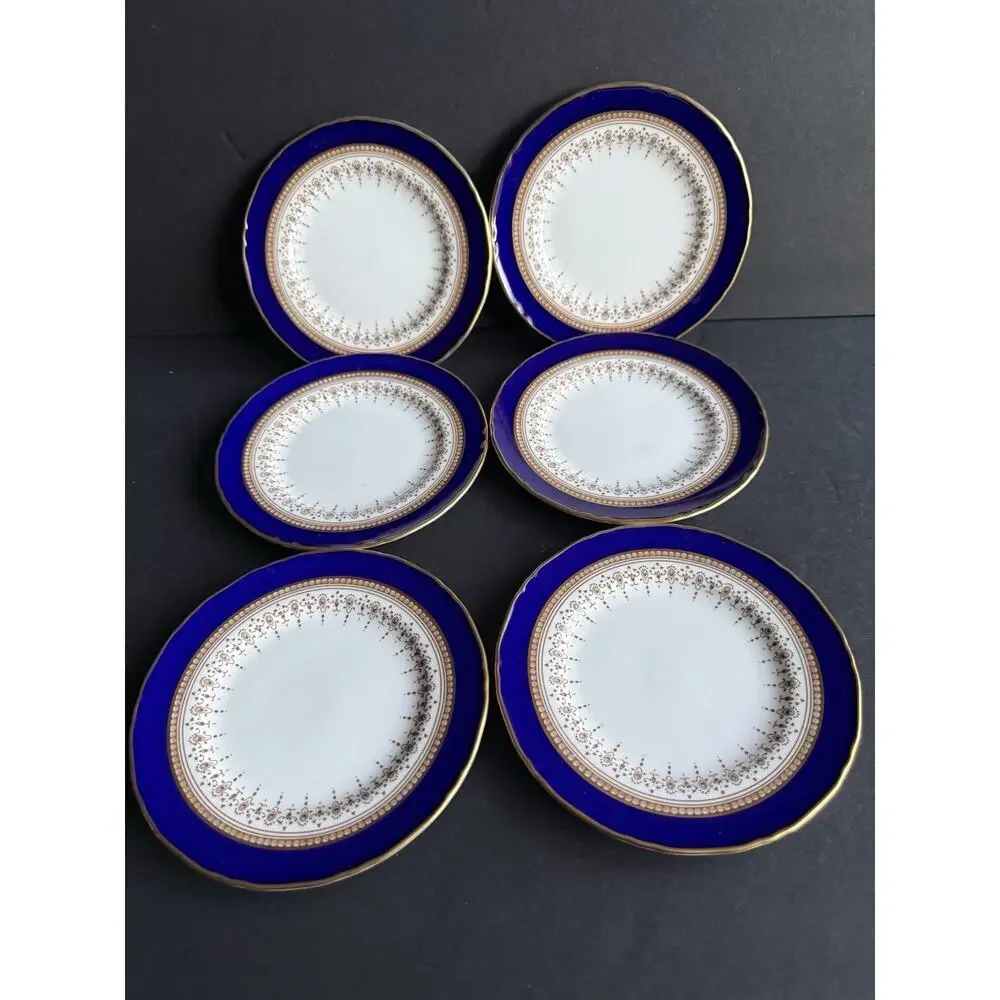 Vintage Legacy by Noritake Fine China Vienna 51 Plate White Blue Gold Trim 5.5”